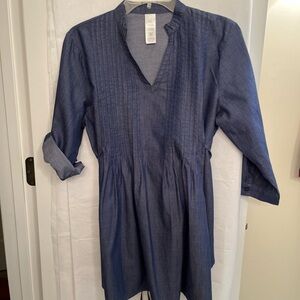 Blue Denim Women's Unbranded Top Medium Wash Short V-necked Belted  Medium